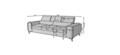 Canapea extensibila 3 locuri, ELTAP, SO-LAU-06NU, Laurence, 261x97x105 cm, lemn/poliester, gri inchis