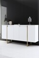 Consola, Bexley, Luxe, 160x35x80 cm, PAL, Alb/Auriu