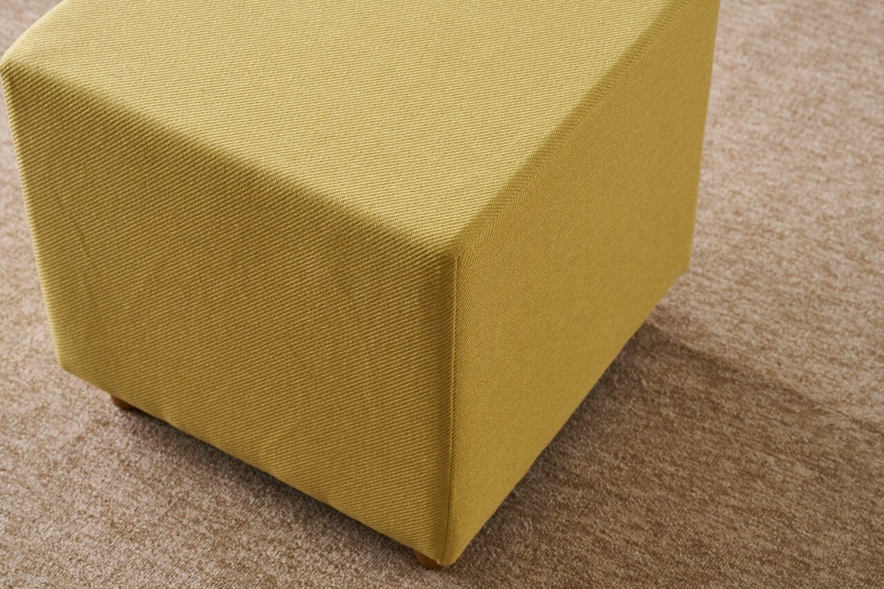 Taburet, Atelier del Sofa, 825BLC5170, Lemn, Galben - view 3