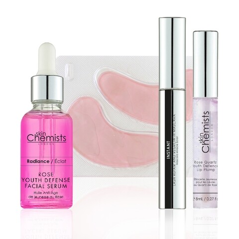Set pentru ingrijirea fetei, rimel/luciu buze/ser facial/pad-uri iluminatoare, SkinChemists, Youth Defence