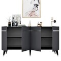 Consola, Olivia, Defne, 150x80x40 cm, PAL , Antracit / Argintiu