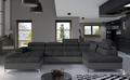Coltar extensibil dreapta 5 locuri ELTAP, Edr-33, Eduardo, 337x205x88 cm, lemn/poliester, gri inchis/gri
