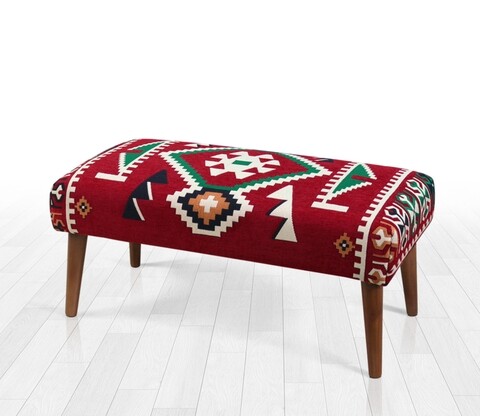 Bancheta frigya, lorence home, 91x42x42 cm, lemn/policoton, multicolor