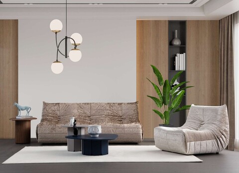 Canapea 3 locuri, Atelier del Sofa, 560ARE5224, Frame: No Frame Fountain Support With Chipboard, Crem