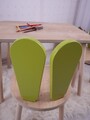 Set masa si scaun pentru copii, Bambini, Bunny Two Chair Set, Verde fistic / Maro