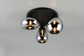 Plafoniera Lumina, TRIO, 35x24.5 cm, 10W, 3x E14, metal, negru mat/argintiu