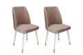 Set scaune 4 piese, Nmobb, Hugo-404 V4, Metal, Bej / Alb / Auriu