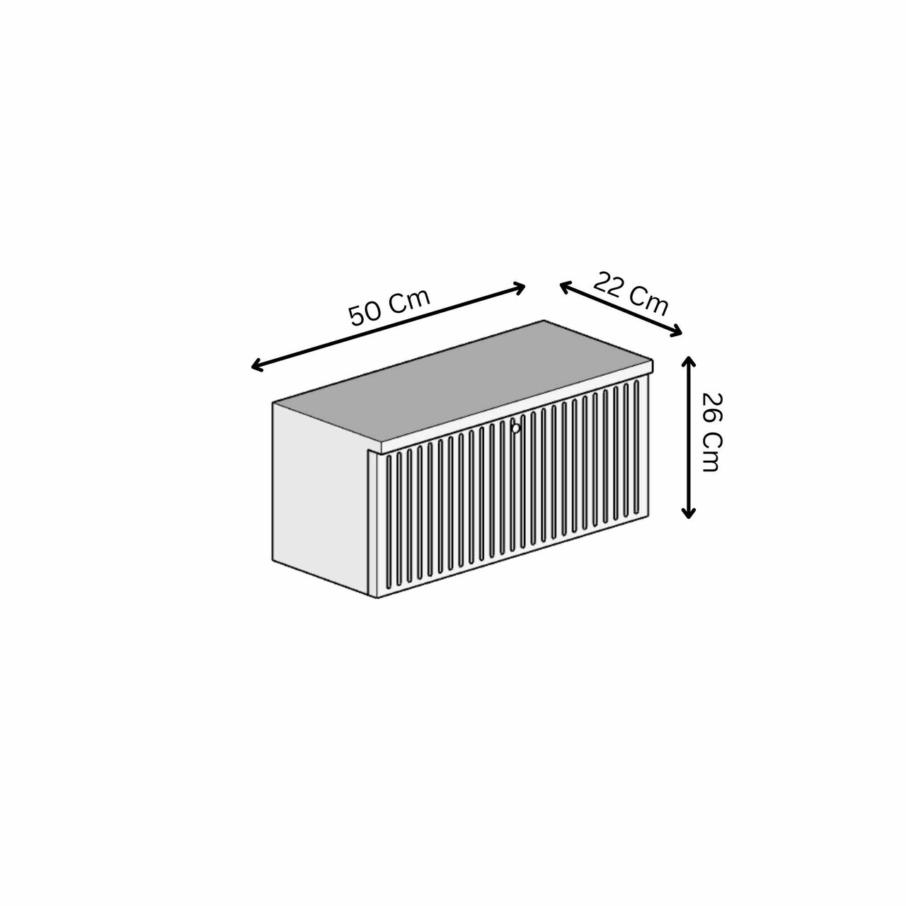 Bufet, Hanah Home, Mimosa 50, 50x26x22 cm, MDF, Gresie - view 6