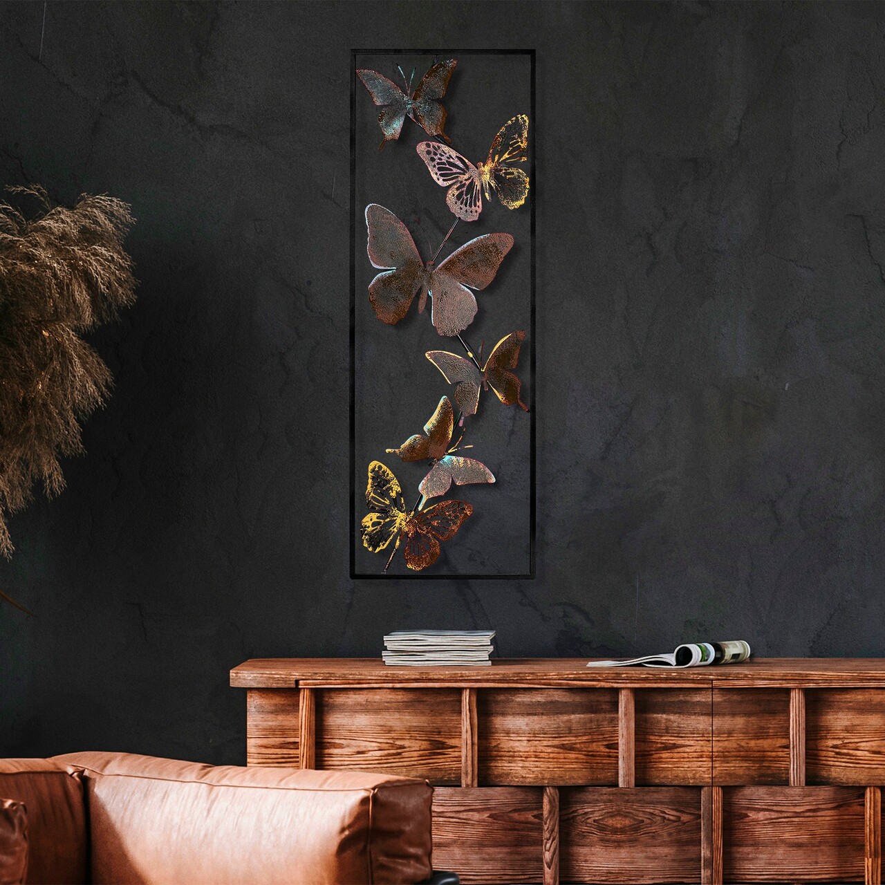 Decoratiune de perete, Tavus 2, Dimensiuni: 32 x 90 x 4 cm, Multicolor - view 3