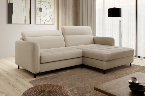 Coltar extensibil dreapta 3 locuri ELTAP, RT-18MAN, Gomsi, 228x165x100 cm, lemn/poliester, bej deschis