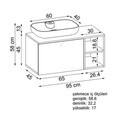 Dulap de baie cu chiuvetă, Hanah Home, 2515, MDF, Pin Atlantic / Antracit