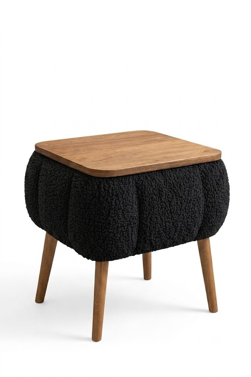 Noptiera, Hanah Home, Lina, 50x45x40 cm, Negru — imaginea 5