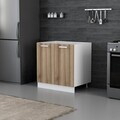 Dulap pentru bucatarie, Hanah Home, Minar, 80x87x58 cm, Alb / Dore