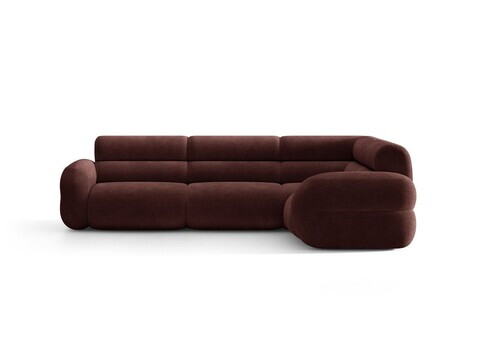 Coltar dreapta 5 locuri, Neo, Micadoni Home, 295x210x83 cm, tesatura Chenille, maro cherrywood