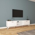 Comoda TV, Rani, A9 - 220, 180 x 48.6 x 35 cm, pal melaminat, alb
