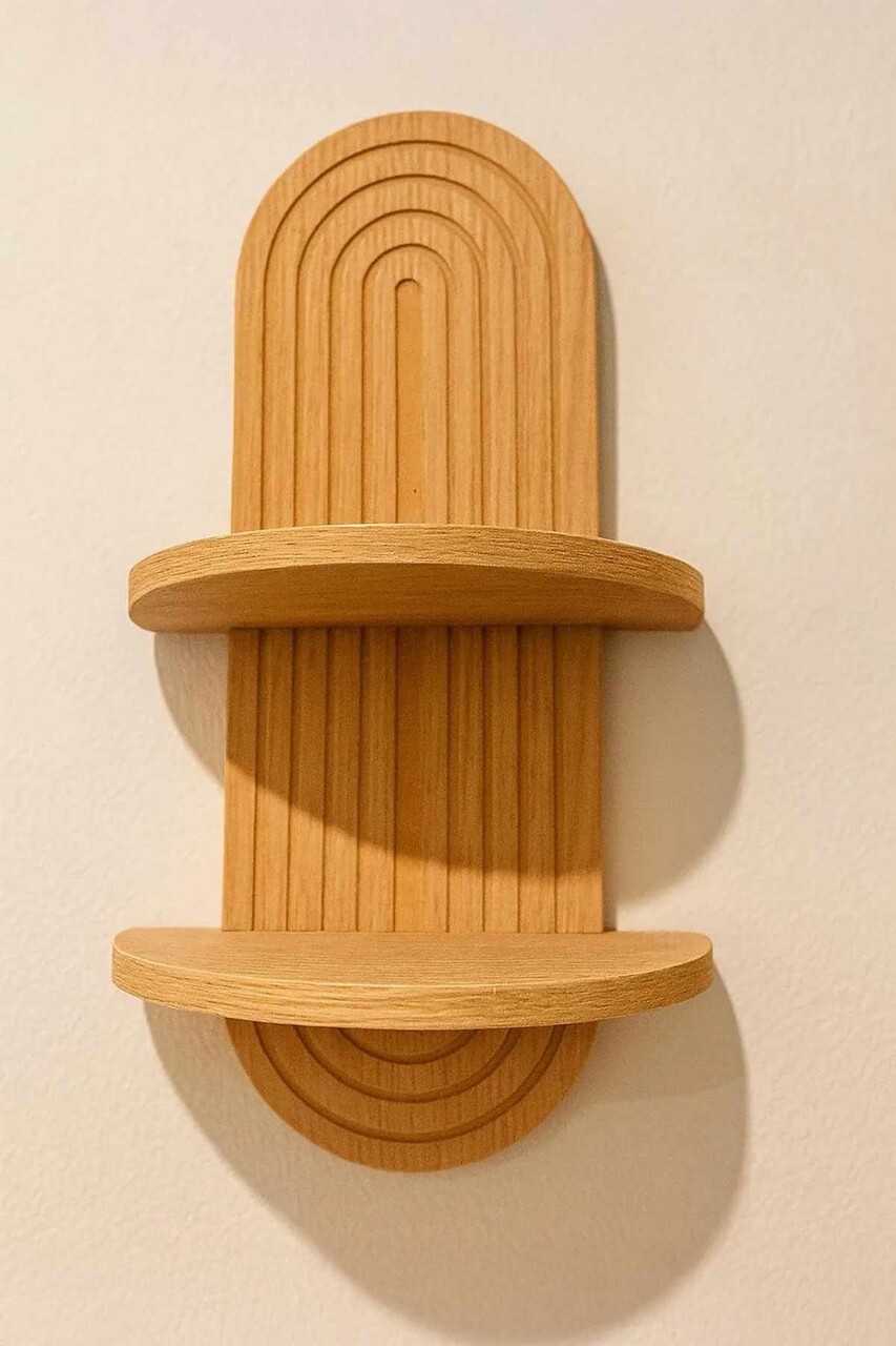 Raft de perete, Hanah Home, Artmtkwll2, 20x70x13 cm, Stejar - view 3