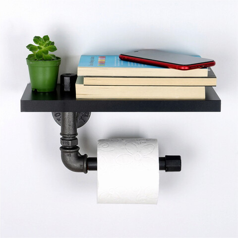 Suport pentru hartie igienica, evila originals, boruraf239, 30x12x23 cm, negru argintiu