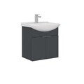 Dulap de baie cu chiuvetă, Hanah Home, Purus 55, Antracit mat