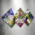 Set 4 tablouri decorative, 4MDF1105735442, MDF, Imprimat UV, Multicolor