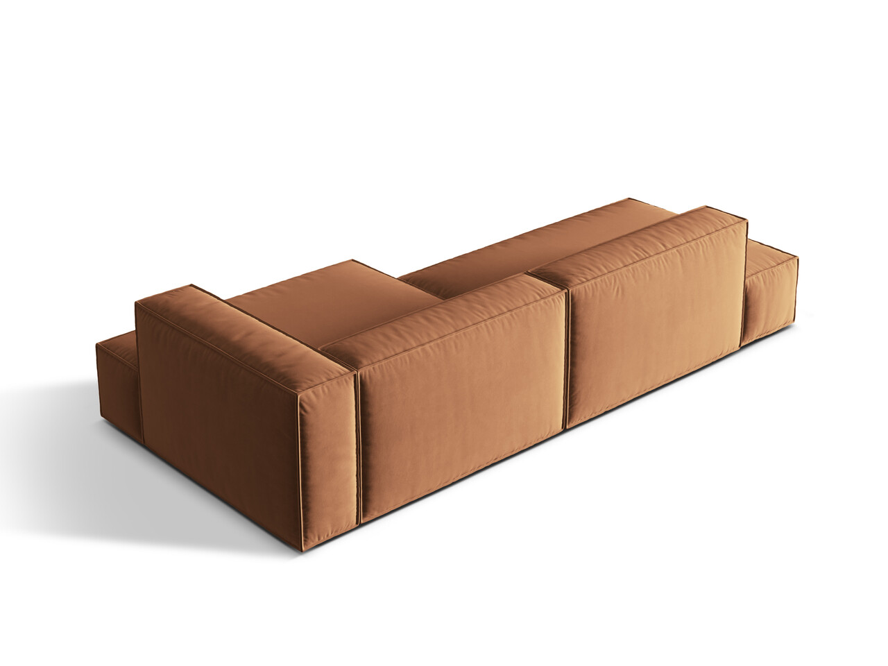 Coltar modular dreapta 4 locuri, Nuria-88, Micadoni Home, 312x147x72 cm, catifea, miere - 1 | YEO