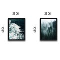 Set 2 tablouri decorative, Wave Forest Set, PAL, Hartie, Multicolor