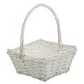 Set 3 cosuri pentru depozitare, Square, Creaciones Meng, 21x21x11 cm, lemn de salcie, alb