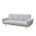 Canapea extensibila 3 locuri Samtige, Homla, 212x84x86.5 cm, lemn/catifea din poliester, gri