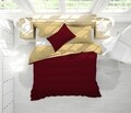 Lenjerie de pat dubla Red Salomon, Aglika, 4 piese, 180 x 200 cm, 100% bumbac, rosu/bej