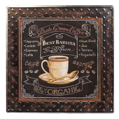 Placuta decorativa best barista, creaciones meng, 40x40 cm, fier