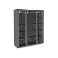 Dulap textil pentru haine Organiser, Vasagle, 150x45x175 cm, material netesut/otel, gri
