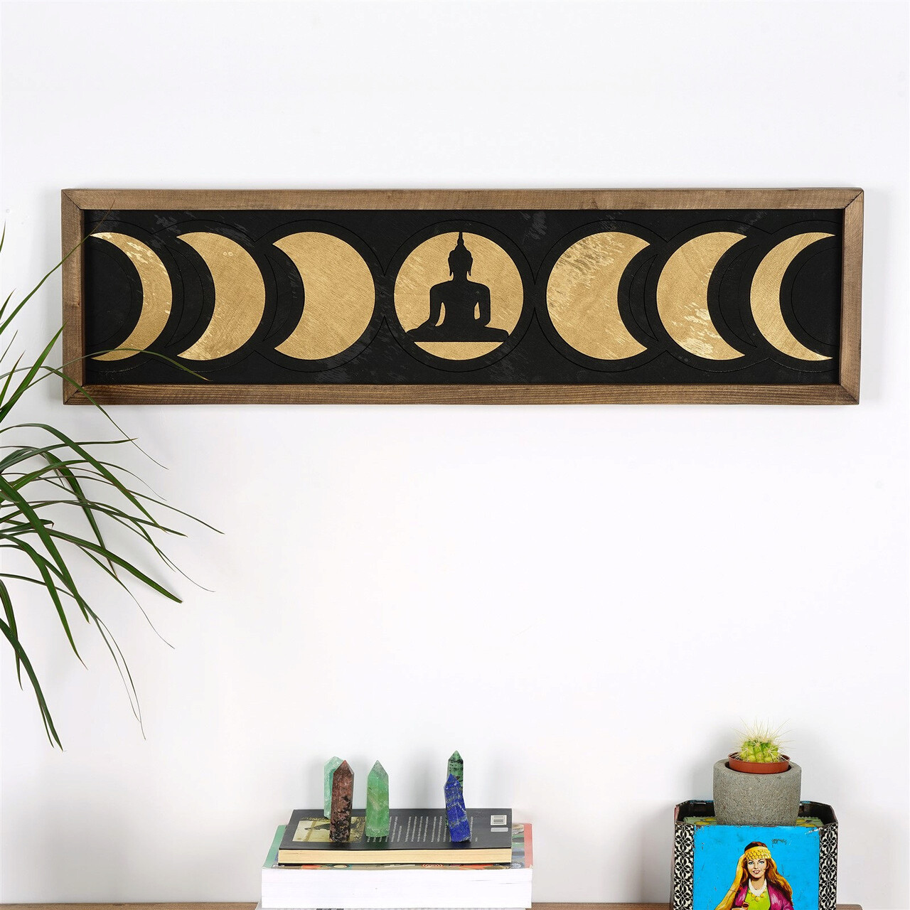 Decoratiune de perete, ART056, Lemn masiv, Dimensiune: 72 x 19,5 x 3 cm, Multicolor - 1 | YEO