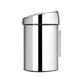 Cos de gunoi cu soft touch, Brabantia, Brilliant Steel, cu fixare pe perete, 3 L, 18.4x18x28 cm, otel, argintiu