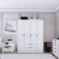 Dulap pentru haine, Miwood, Duru 4 Door 1600-017, Alb mat