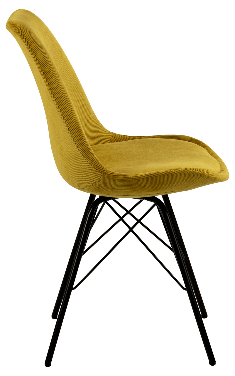 Scaun Eris, Actona, 48.5x54x85.5 cm, tesatura corduroy/otel, galben - view 8