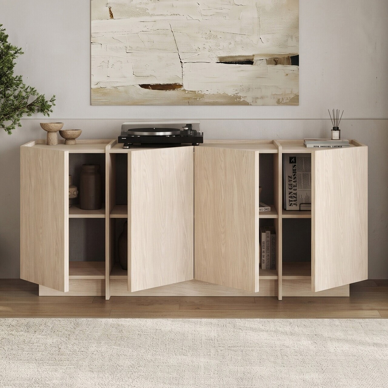 Consola, Nordure, Dorma, 180x80x45 cm, Stejar Compass — imaginea 4
