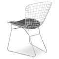 Scaun, Damio, L.52 l.62 H.77, metal/piele ecologica, negru/crom