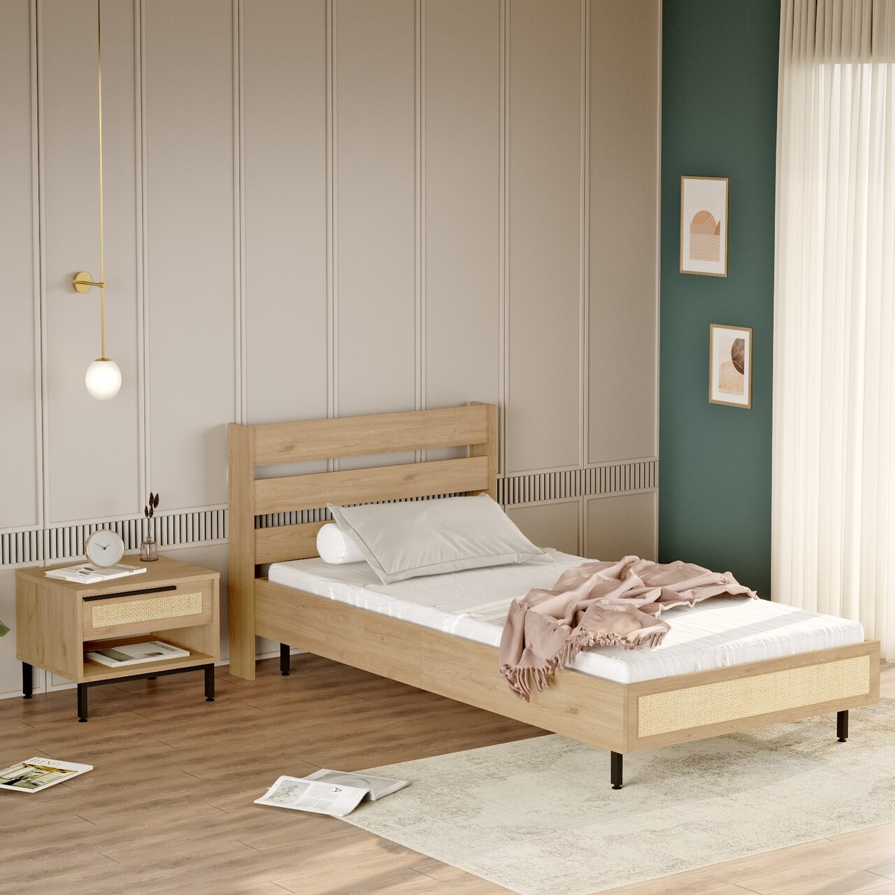 Set dormitor pentru copii, Locelso, ON22-SU, Stejar - 1 | YEO