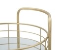 Carucior cu 3 rafturi Glam Rotondo, Mauro Ferretti, 38 x 77.5 cm, fier/sticla, auriu