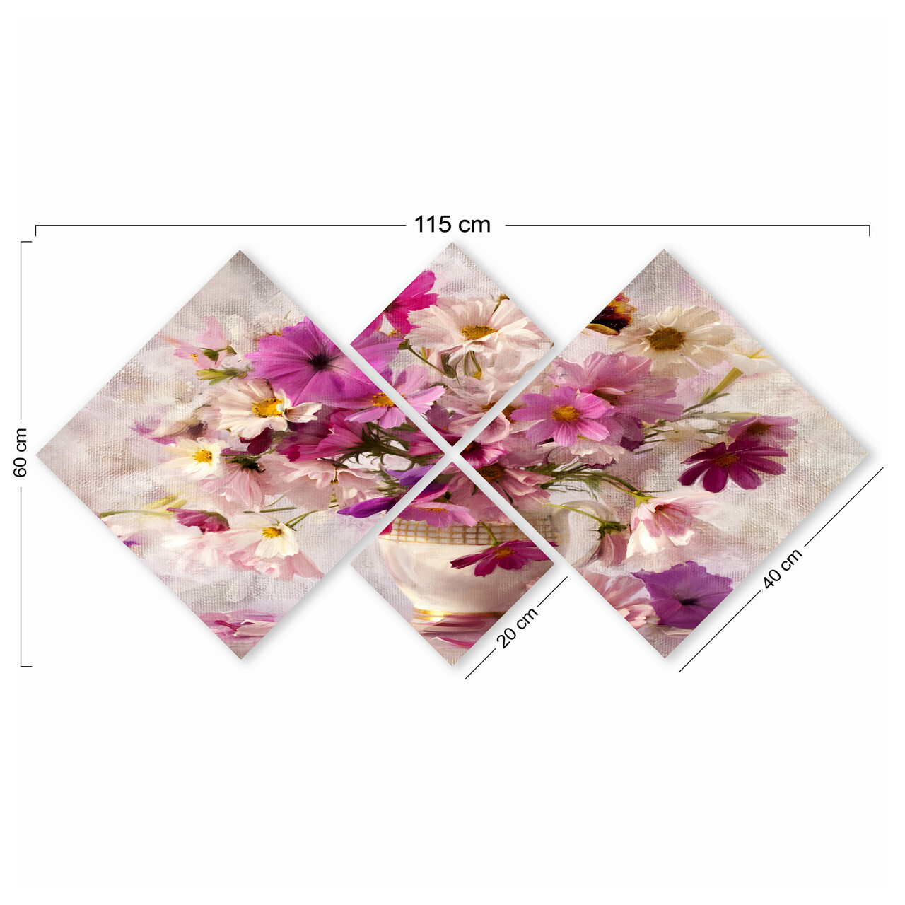 Set 4 tablouri decorative, 4MDF96047420, MDF, Imprimat UV, Multicolor