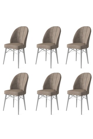 Set de scaune, Charlotte, Ritim, Metal, Cappuccino / Alb