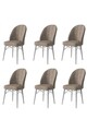 Set de scaune, Charlotte, Ritim, Metal, Cappuccino / Alb