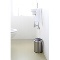 Cos de gunoi cu soft touch, Brabantia, Matt Steel, cu fixare de perete, 3 L, 18.4x18x28 cm, otel, argintiu