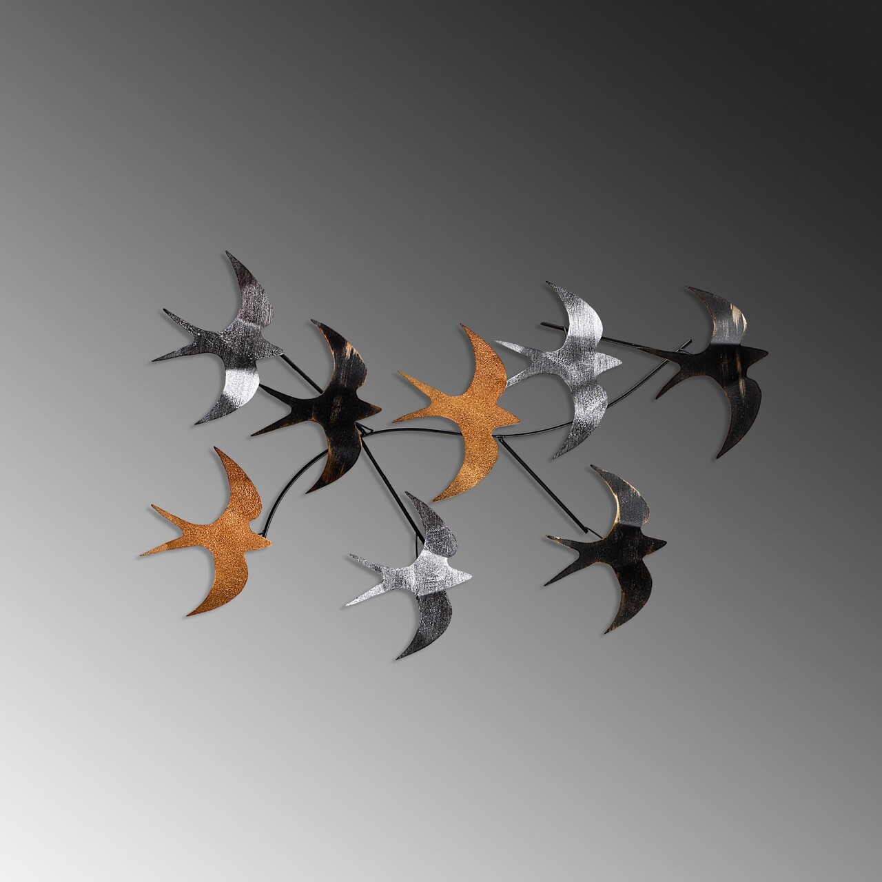 Decoratiune de perete, Flying Birds 2, Dimensiuni: 69 x 41 x 7 cm, Multicolor - view 4