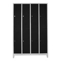 Dulap de depozitare cu incuietoare, Shelvoria, Js1030Sı, 128x200x37 cm, Otel, Gri/Negru
