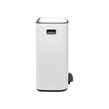 Cos de gunoi cu pedala, Brabantia, Bo Pedal, 60 L, 36.3x54.1x65.2 cm, otel, alb
