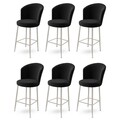 Set scaune de bar 6 piese, Charlotte, Alte, Metal, Negru / Crom