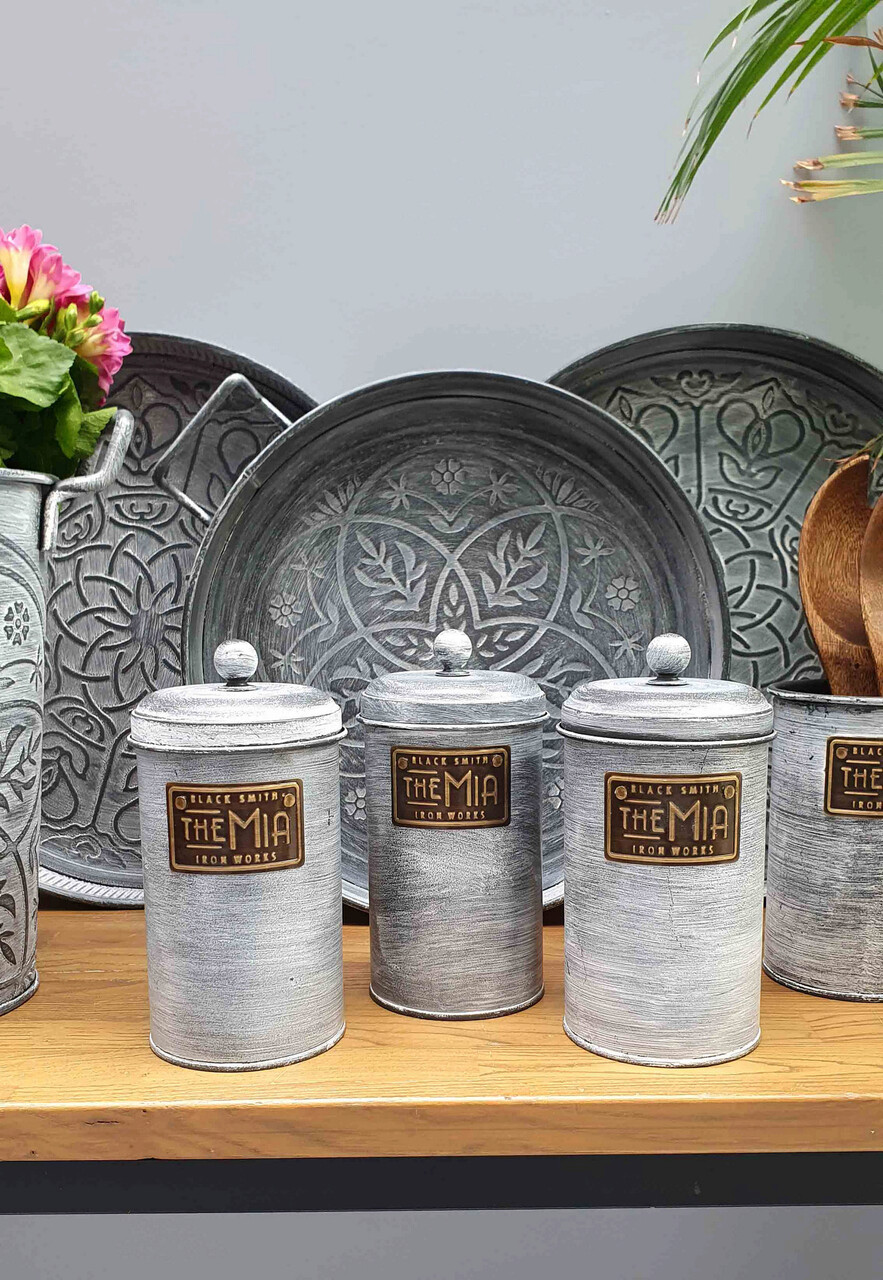 Recipient cu capac, Mia, 742TMA3731, Metal, Piatra - 1 | YEO