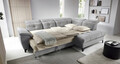 Coltar extensibil dreapta 5 locuri ELTAP, RT-04RAQ, Inferne, 297x210x107 cm, lemn/poliester, gri deschis