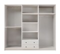 Dulap pentru haine, Rabi, Rb-185-19, 210x210x52 cm, Alb mat