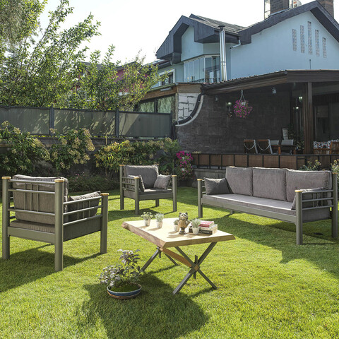 Set mobilier de gradina, heaven, kappis (3+1+1), maro